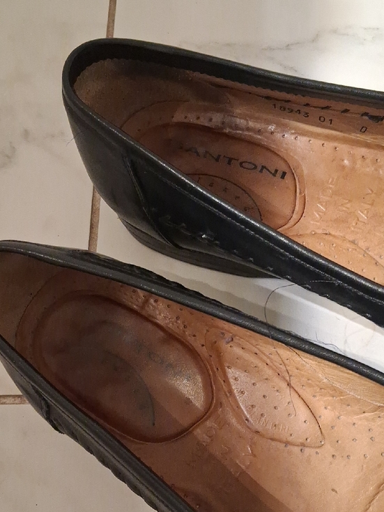 SANTONI Men’s Woven Leather Loafer Size 10.5 D Black